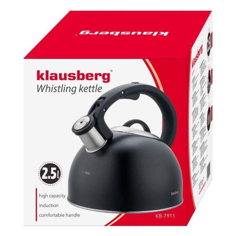 Klausberg, czajnik z gwizdkiem, stalowy, 2,5l, KB-7911