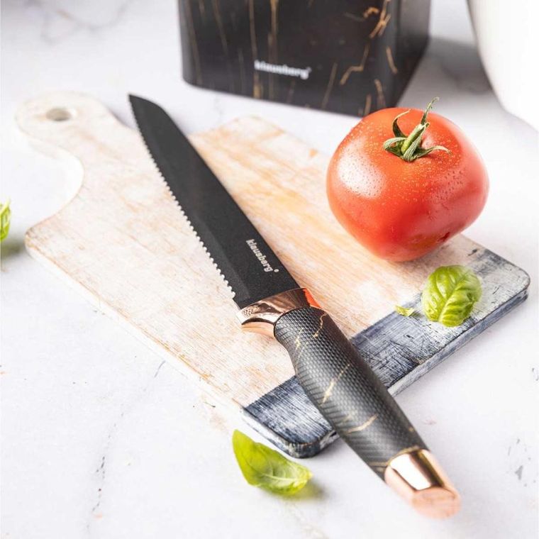 Klausberg, zestaw noży kuchennych z ostrzałką, stojak