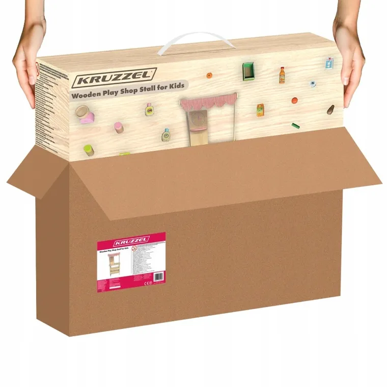 Kruzzel, stragan z akcesoriami, drewniany
