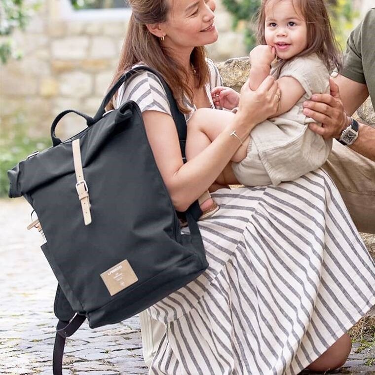 Lassig, Green Label, Rolltop Up Backpack, plecak dla mam z akcesoriami, Night Blue