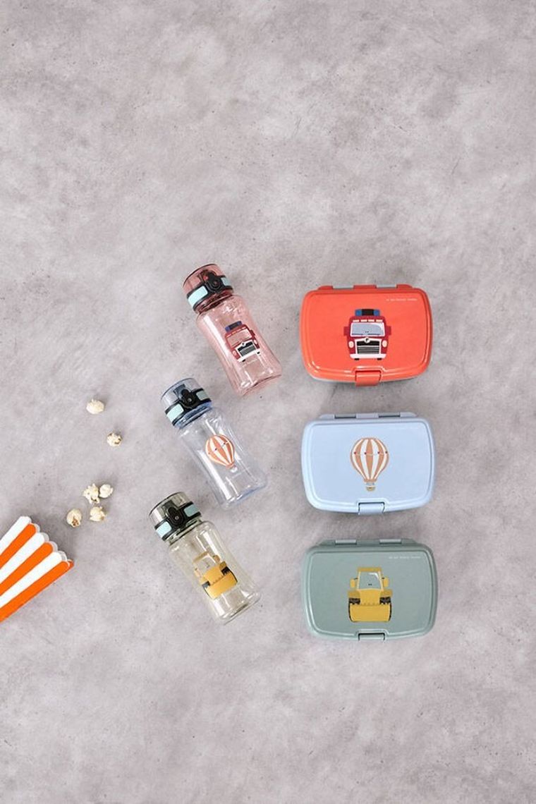 Lassig, Tiny Drivers, lunchbox + bidon, tritanowa butelka, 460 ml, Balon