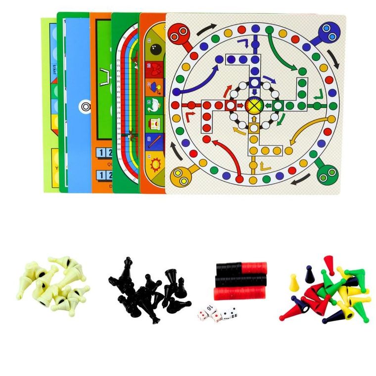 Lean Toys, zestaw magnetycznych gier rodzinnych 18w1