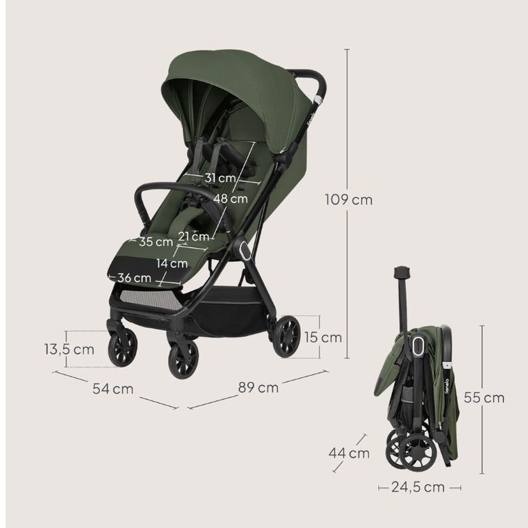 Lionelo, Bess, wózek spacerowy, green forest