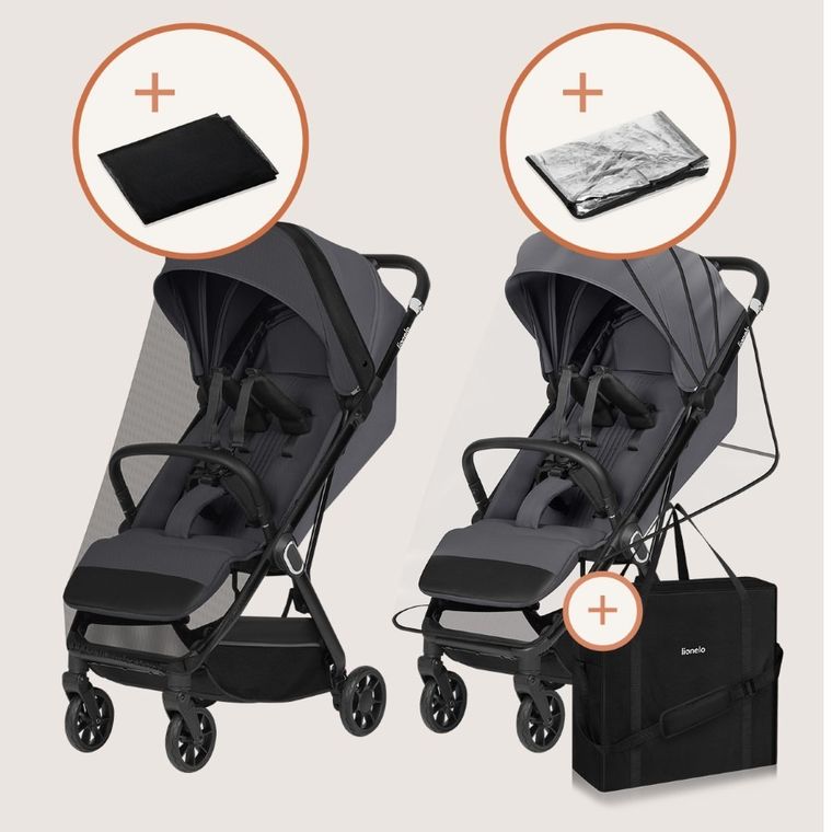 Lionelo, Bess, wózek spacerowy, grey stone