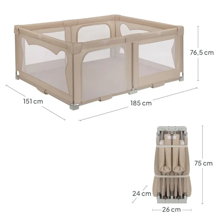 Lionelo, Florence, kojec dla dzieci, Easy Fold, beige sand