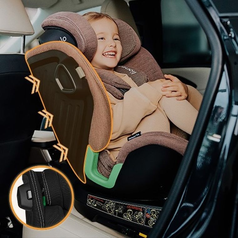 Lionelo, Harmony, I-Size, fotelik samochodowy, Graphite Leather, 40-150 cm