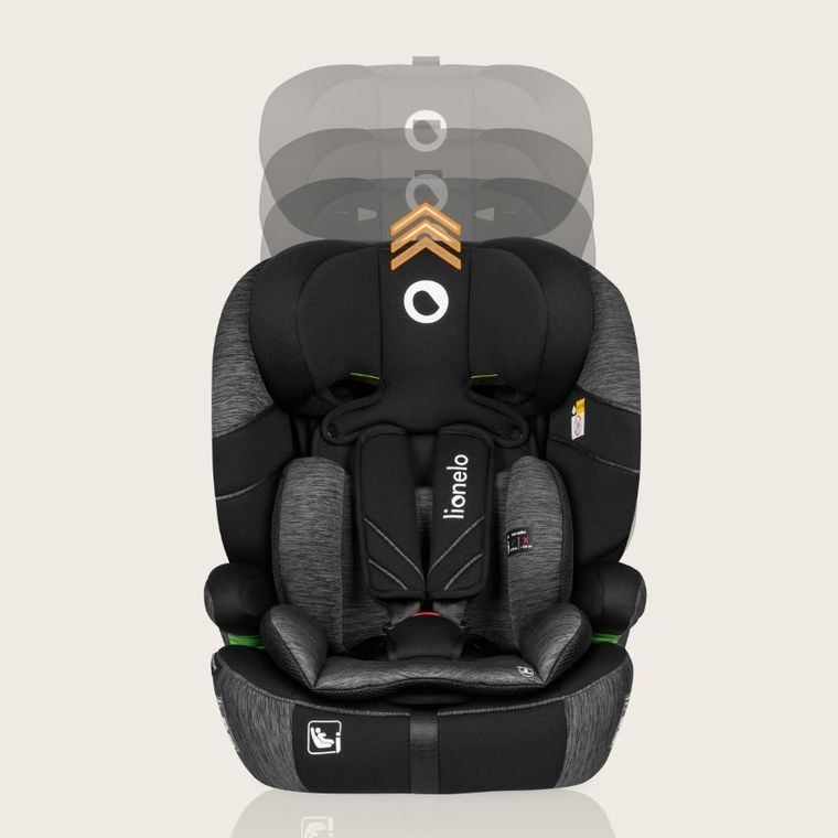 Lionelo, Levi One I-Size, fotelik samochodowy, Black Grey, 76-150 cm