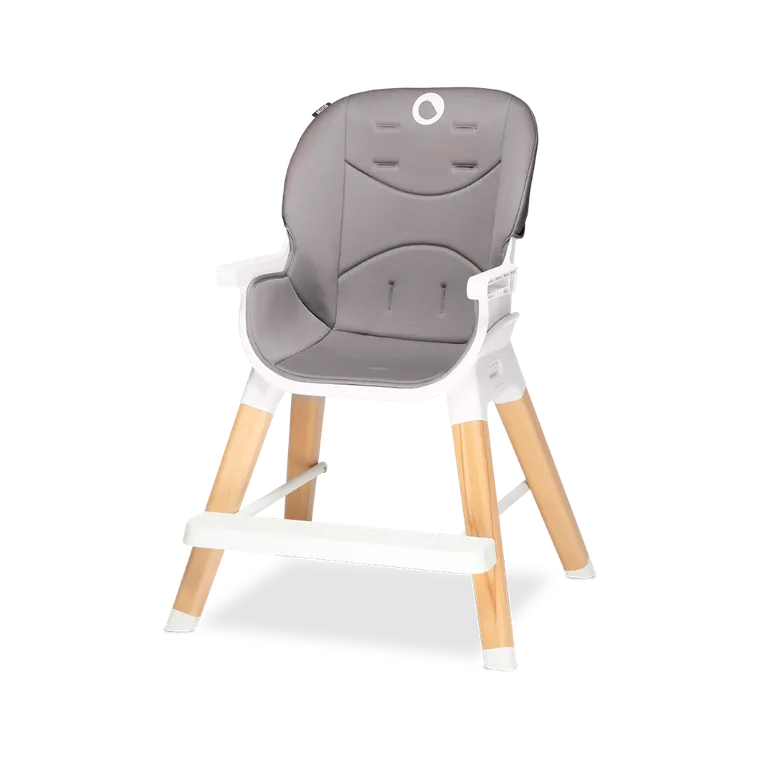 Lionelo, Mona, krzesełko do karmienia, 4w1, drewniane, szare