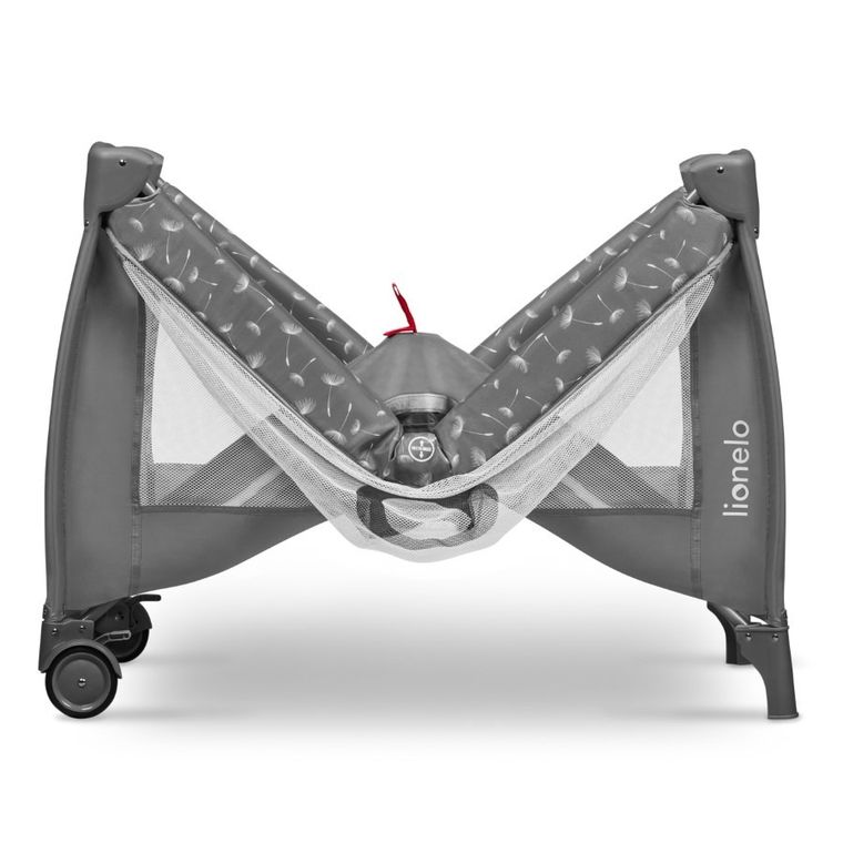 Lionelo, Stefi Plus, łóżeczko turystyczne, dwupoziomowe, składane, Grey White