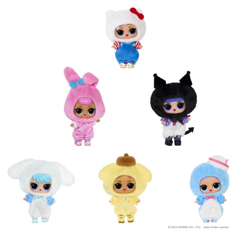 L.O.L. Surprise, Loves Hello Kitty, Reversible Plush, mini laleczka w pluszowym etui, 1 szt.