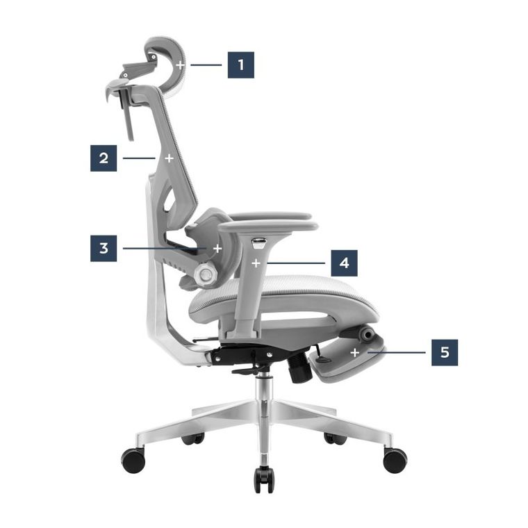 Mark Adler, Expert 8.7 Grey Mesh, fotel ergonomiczny