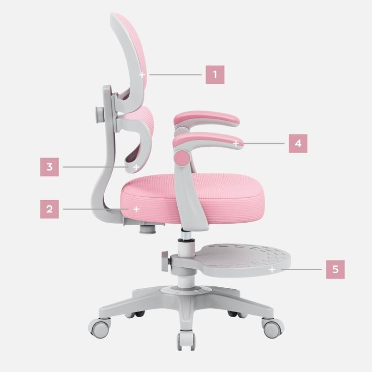 Mark Adler, Junior 4.4, fotel ergonomiczny dla dzieci, Pink