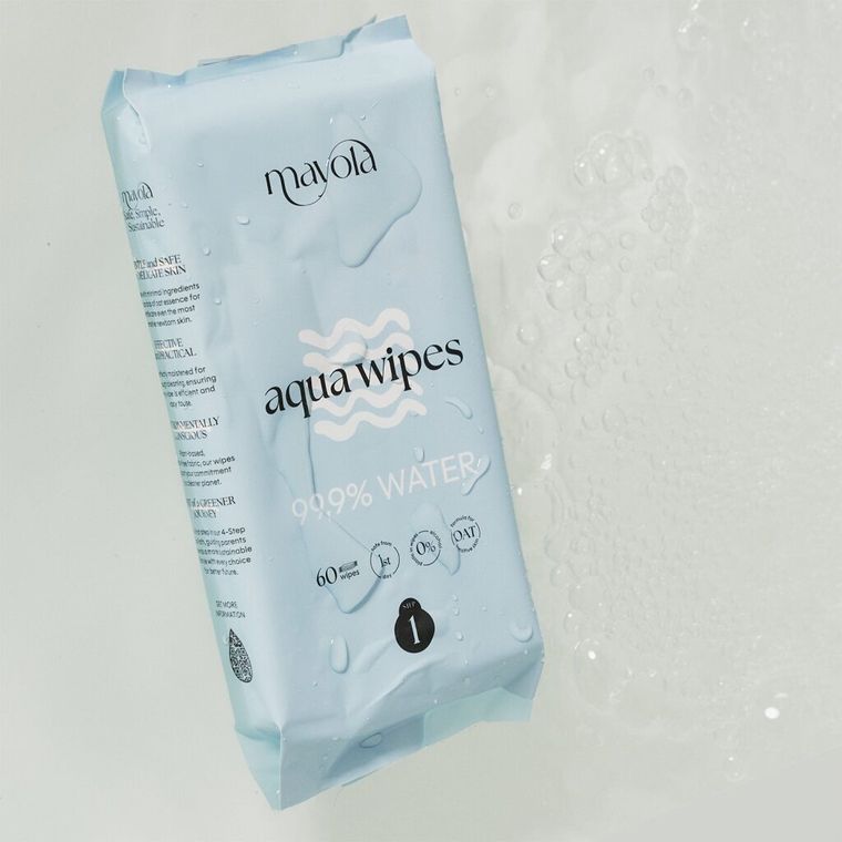 Mayola, chusteczki nawilżane, 99.9% wody i owies, 60 szt.