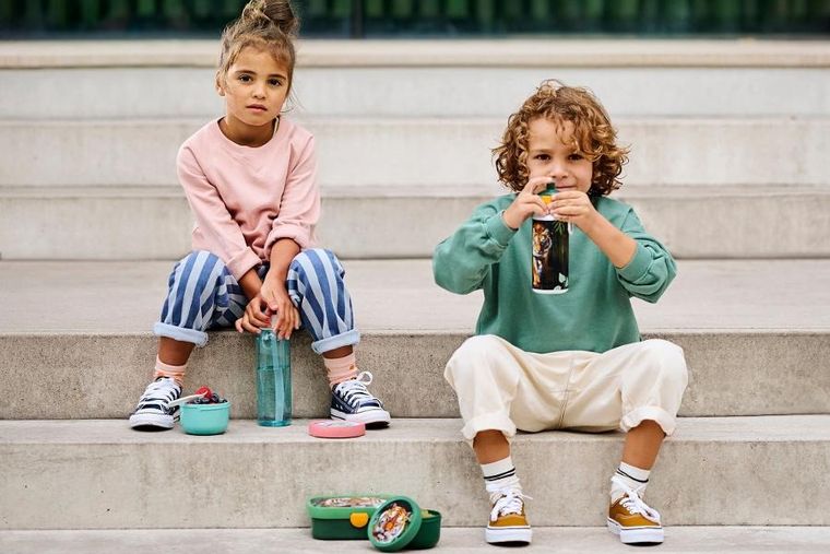 Mepal, Campus, lunchbox, bidon i pojemnik na owoce, zestaw, Cool Mint