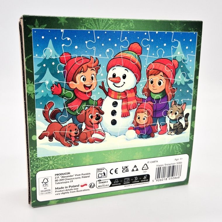 Milliwood, Wesoły Bałwanek, puzzle drewniane, 30 elementów