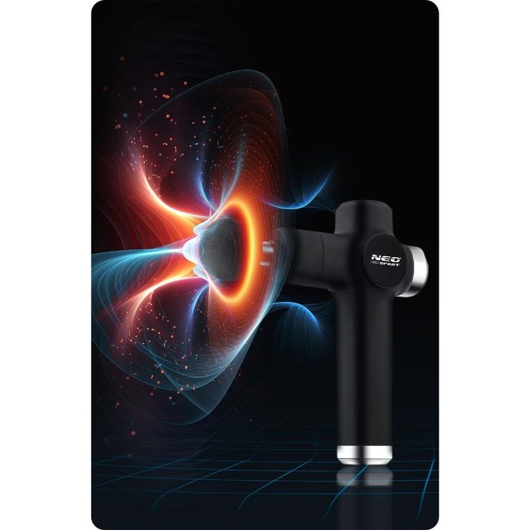 Neo-Sport, pistolet do masażu ciała 8 nakładek, czarny, NS-501