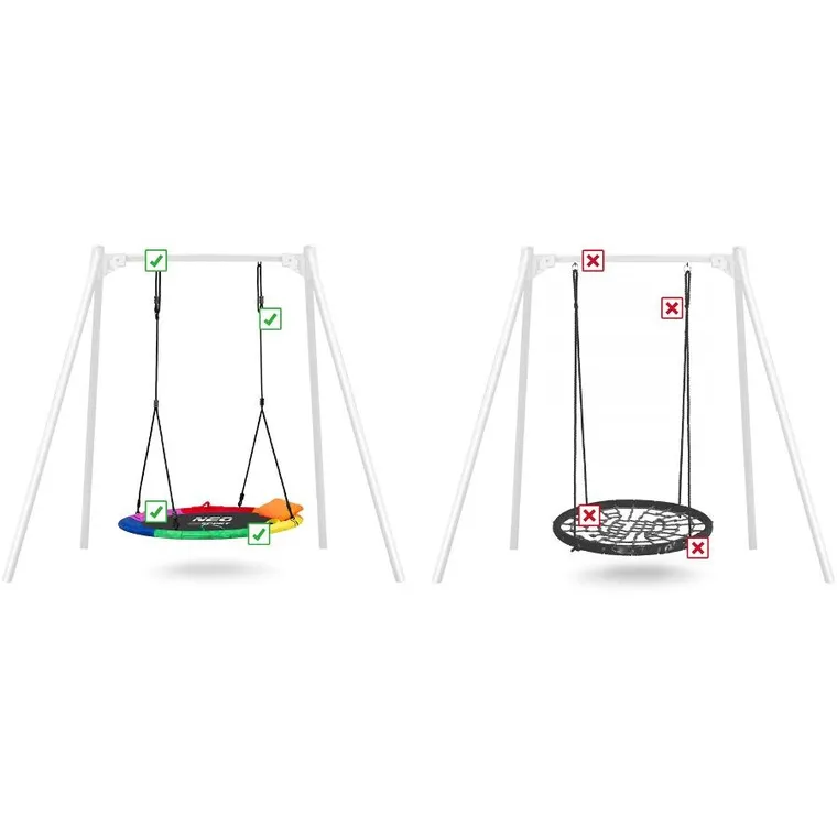 Neo-Sport, Swingo, huśtawka okrągła, bocianie gniazdo, wielokolorowa, 120 cm