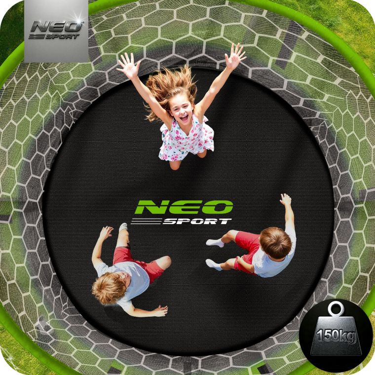 Neo-Sport, trampolina ogrodowa profilowana, z siatką wewnętrzną, 10ft/312 cm