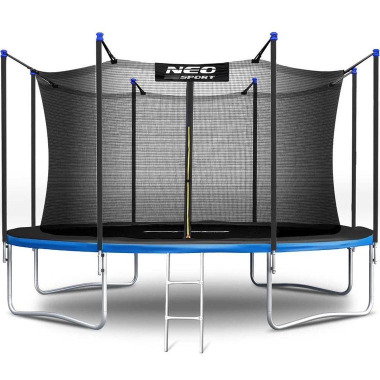 Neo-Sport, trampolina ogrodowa z siatką wewnętrzną i drabinką, 12ft/374 cm