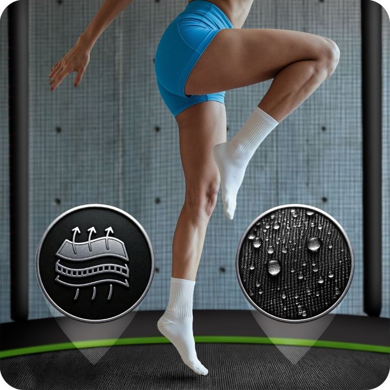 Neo-Sport, trampolina ogrodowa z siatką zewnętrzną i drabinką, 12ft/374 cm