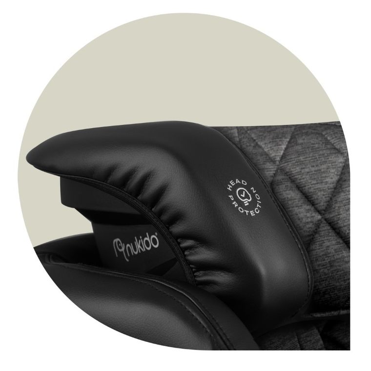 Nukido, Louis, fotelik samochodowy, czarno-szary, ISOFIX, 15-36 kg