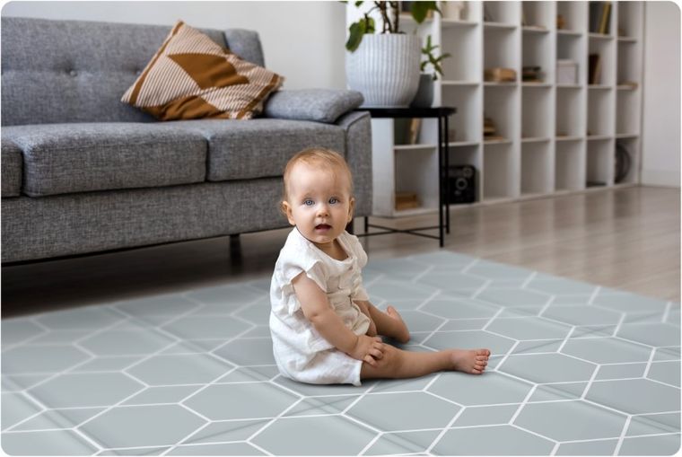 Nukido, mata piankowa, składana, ocean, 200-180-1 cm