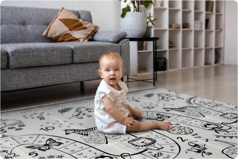 Nukido, mata piankowa, składana, ocean, safari, 200-180-1 cm