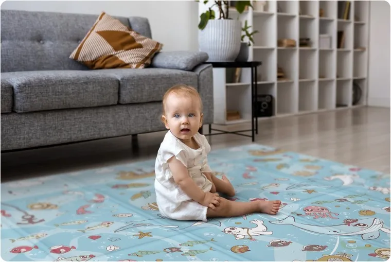 Nukido, mata piankowa, składana, ocean, ziemia, 200-180-1 cm