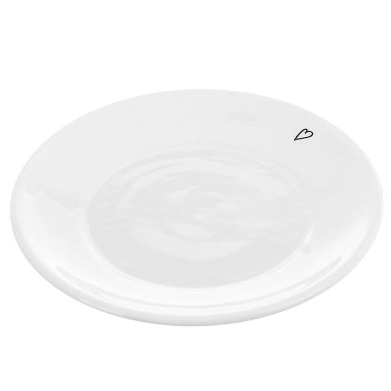 Orion, talerzyk mały, ceramiczny, biały serduszka, 12 cm