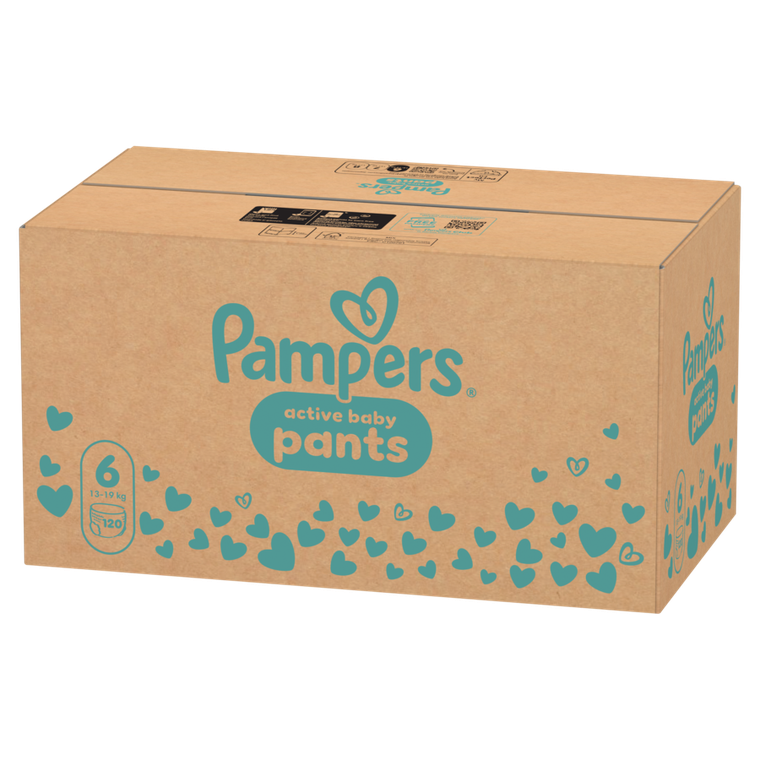 Pampers, Active Baby, pieluchomajtki, rozmiar 6, 13-19kg, 120 szt.