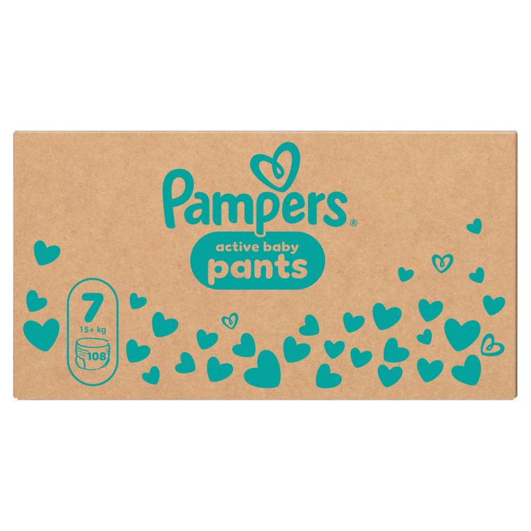 Pampers, Active Baby, pieluchomajtki, rozmiar 7, 15+ kg, 108 szt.