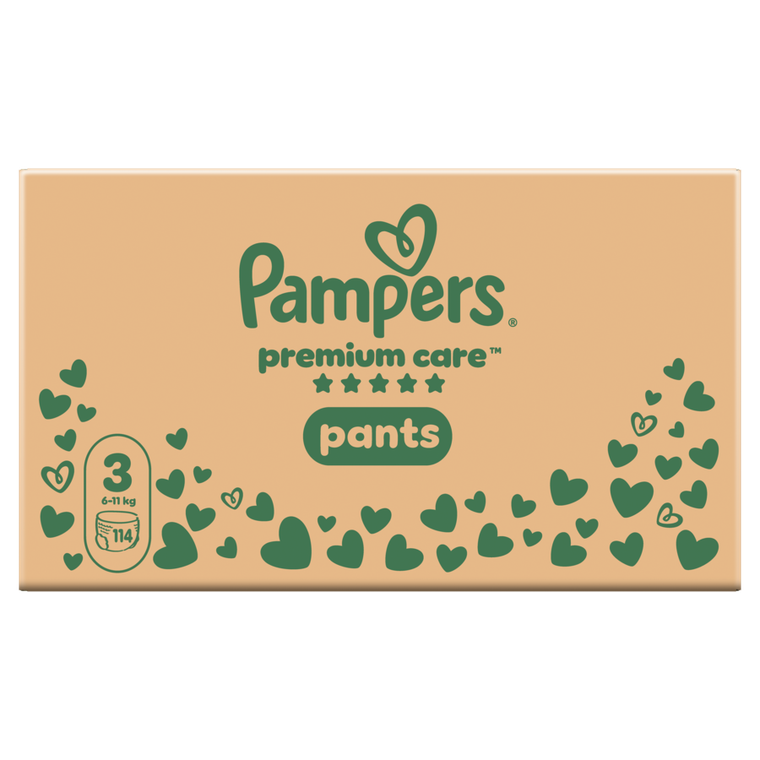 Pampers, Premium Care, pieluchomajtki, rozmiar 3, 6-11kg, 114 szt.