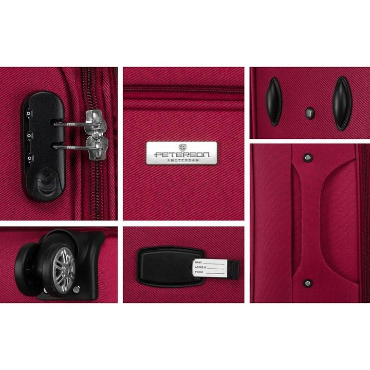 Peterson, walizka, duża, czerwono-niebieska, 78 cm