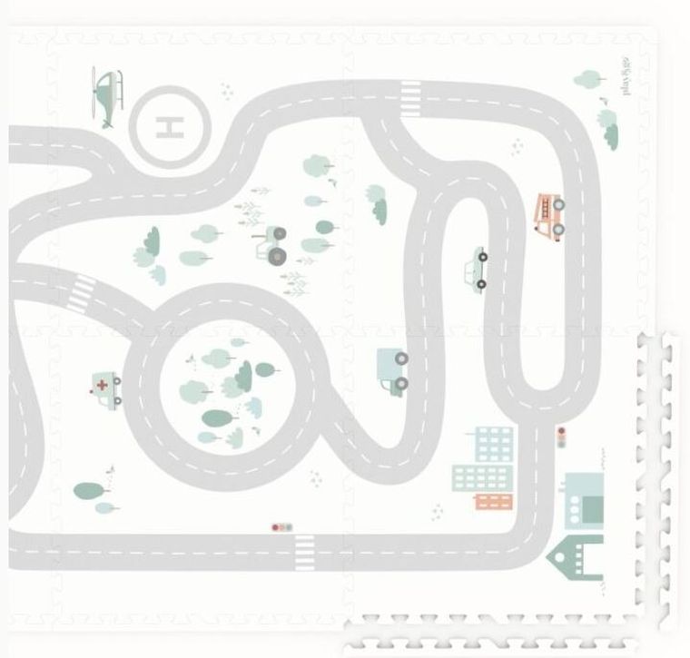Play&Go, mata piankowa, dwustronna, Roadmap, 120-80 cm