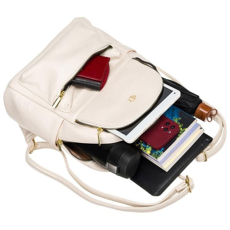 Plecak, beżowy, skóra ekologiczna, Rovicky