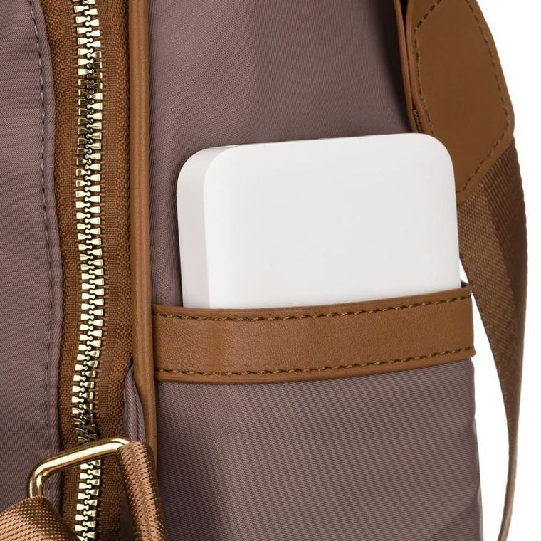 Plecak miejski, beżowy, skóra ekologiczna, Peterson