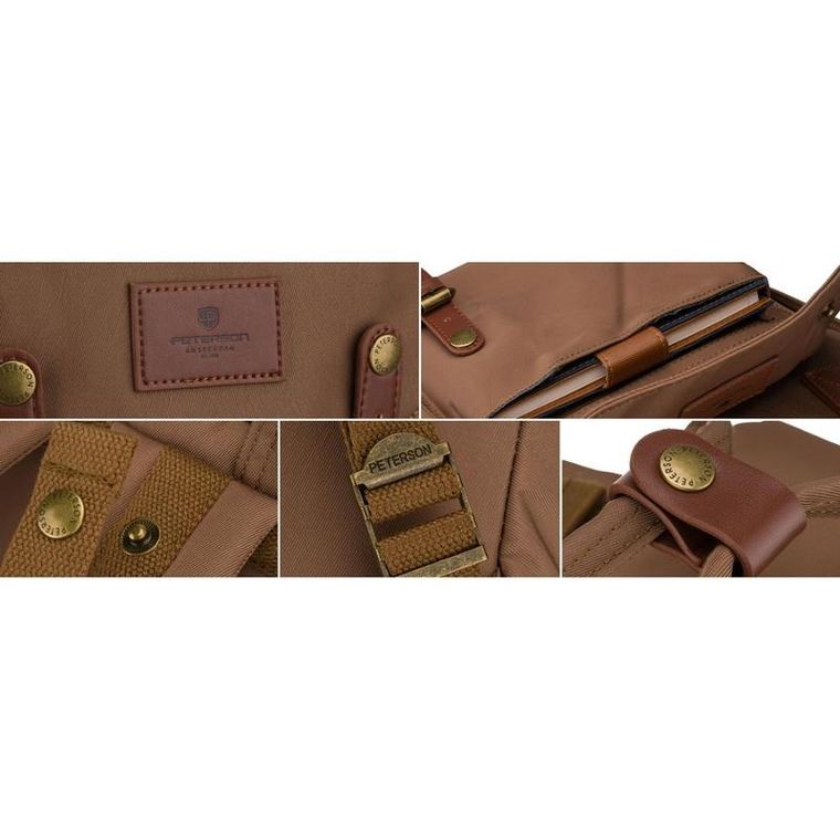 Plecak miejski, brązowy, Peterson