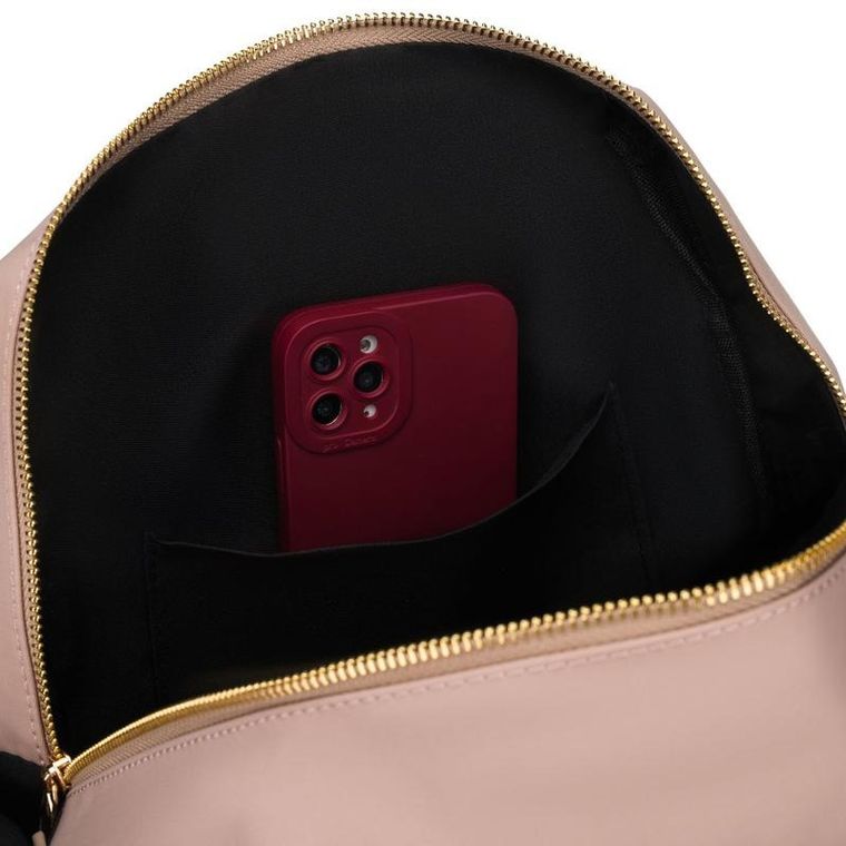 Plecak miejski, różowy, skóra ekologiczna, Peterson