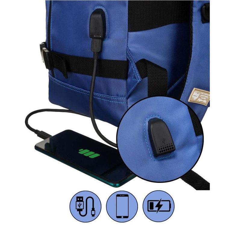 Plecak podróżny, bagaż podręczny do samolotu, niebieski, Peterson