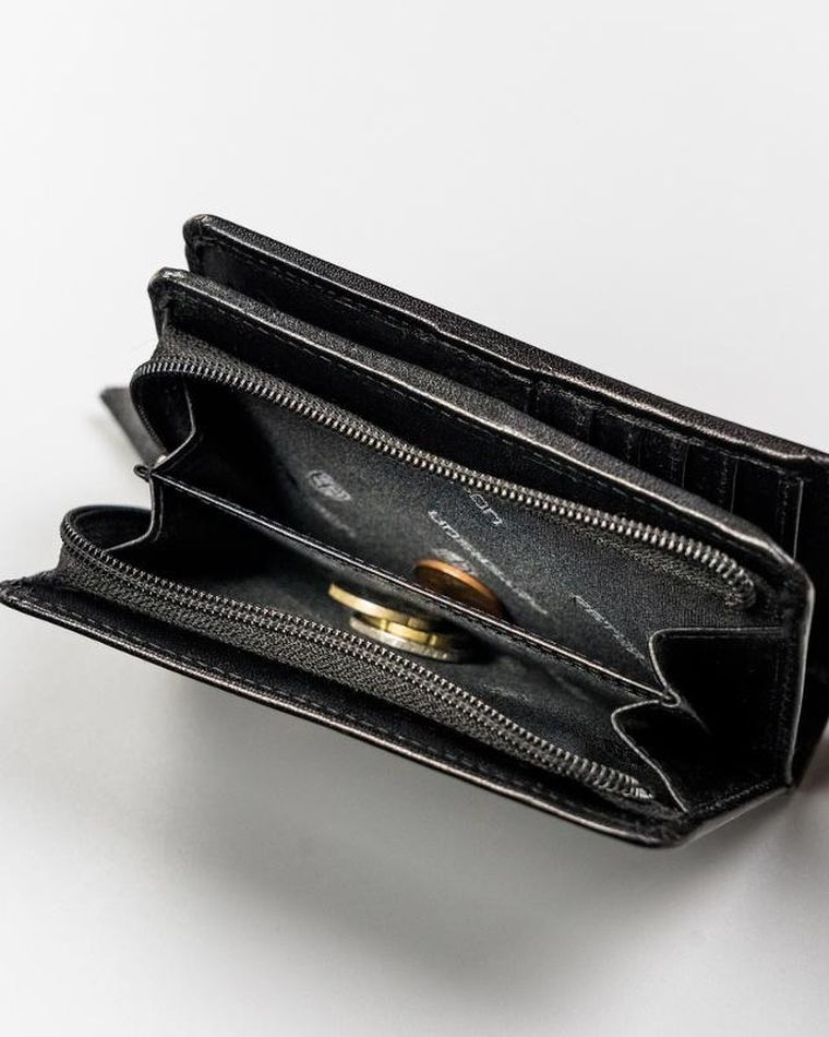 Portfel, czarny, skórzany, RFID, Peterson