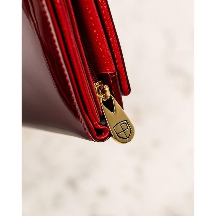 Portfel, czerwony, skórzany, Peterson