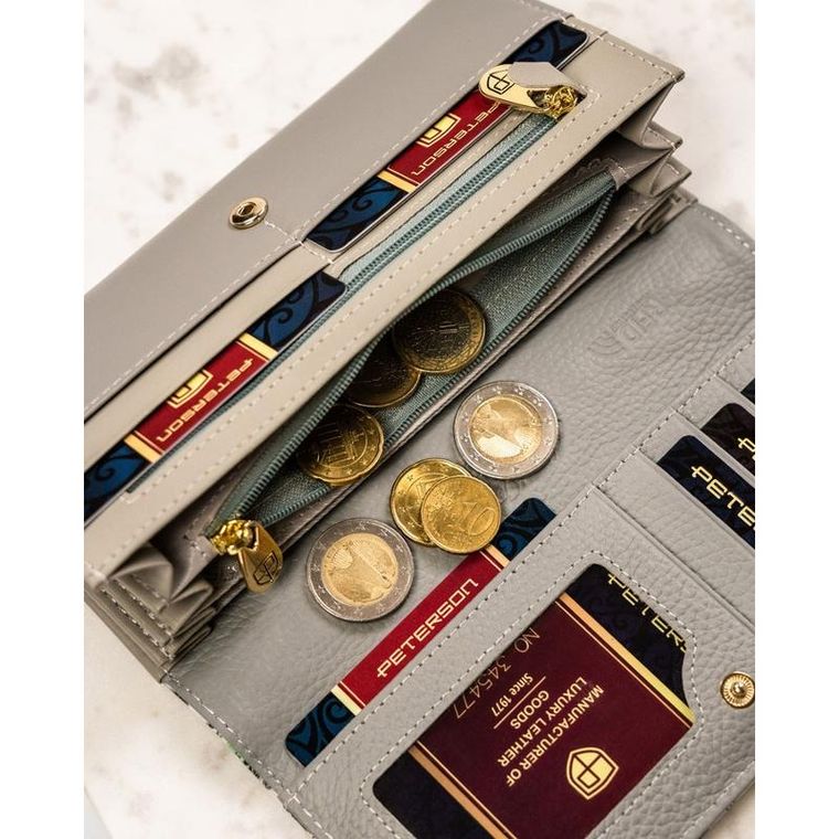 Portfel, zielony, skórzany, Peterson