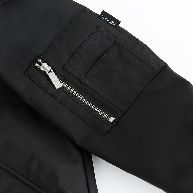 Przejściowa kurtka bomberka unisex z odpinanym kapturem NOWEAR