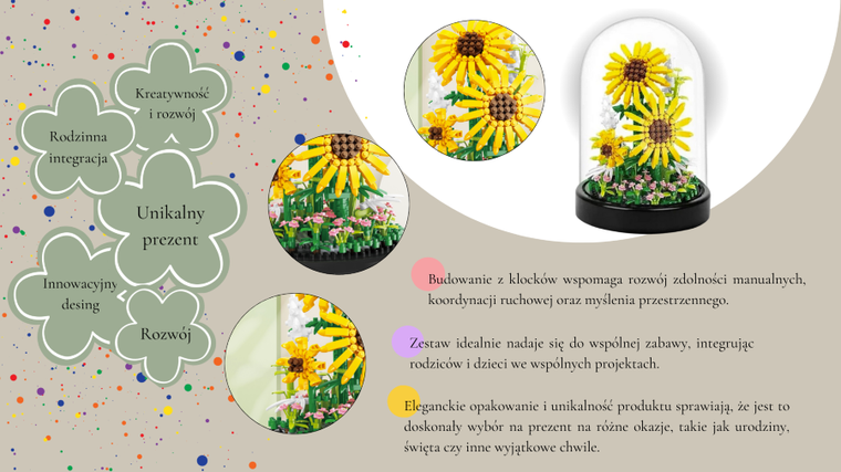 QBI, Słoneczniki na łące, klocki konstrukcyjne, 545 elementów