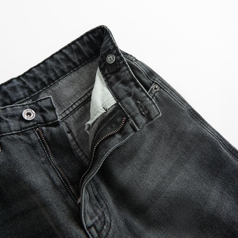 Regulowane grafitowe jeansy unisex o kroju super baggy NOWEAR