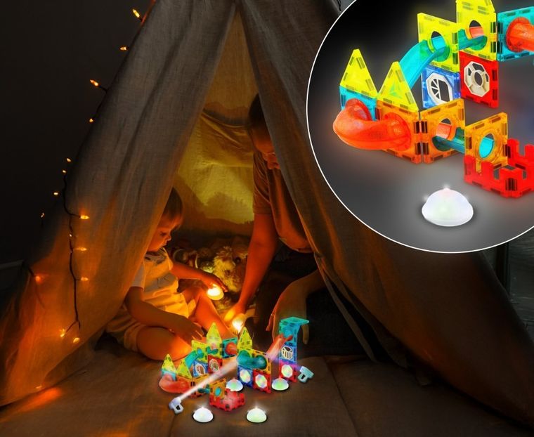 Ricokids, klocki magnetyczne z podświetleniem, 100 elementów