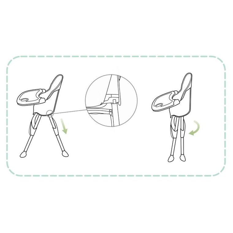 Ricokids, Milo, krzesełko do karmienia ze stolikiem, zielone