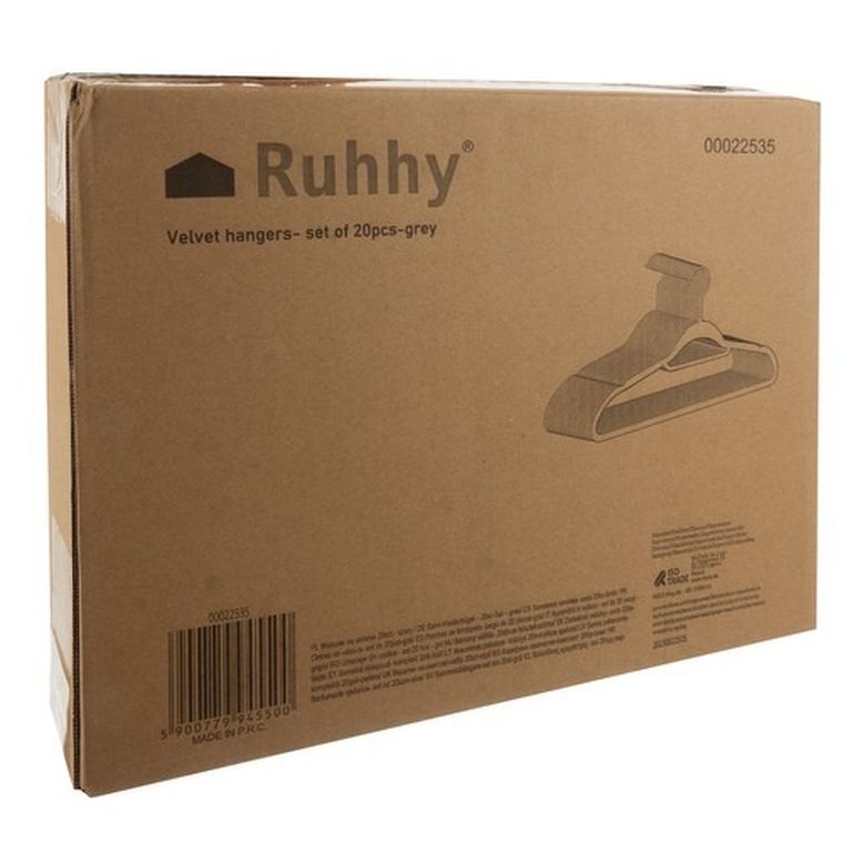 Ruhhy, wieszak na ubrania, szary, 20 szt.
