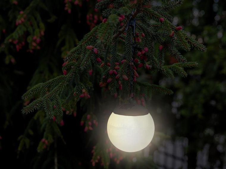 Saska Garden, lampa solarna plastikowa, kula wisząca na klips, 10-30 cm