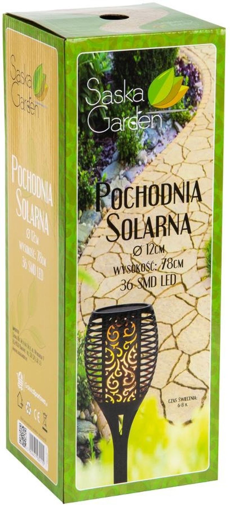 Saska Garden, lampa solarna, pochodnia, 36 LED, 12-12-78 cm